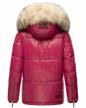 Navahoo Tikunaa Damen Winterjacke mit Kapuze und Kunstfellkragen Fuchsia Gr&ouml;&szlig;e L - Gr. 40