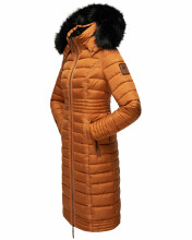 Navahoo Umay Damen lange Winterjacke mit Fellkragen Cinnamon Größe L - Gr. 40