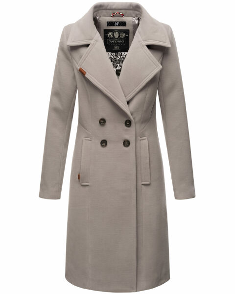 Navahoo Wooly Damen Trenchcoat Winter Mantel Zink Grau Größe L - Gr. 40