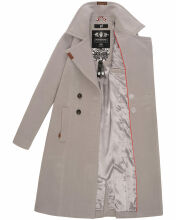 Navahoo Wooly Damen Trenchcoat Winter Mantel Zink Grau Größe L - Gr. 40