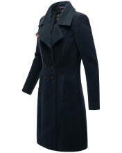 Navahoo Wooly Damen Trenchcoat Winter Mantel Navy Größe L - Gr. 40