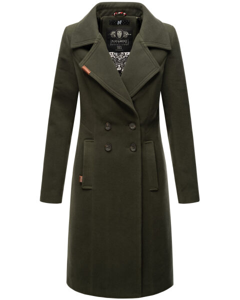 Navahoo Wooly Damen Trenchcoat Winter Mantel Dunkelgrün Größe XS - Gr. 34