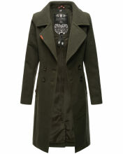 Navahoo Wooly Damen Trenchcoat Winter Mantel Dunkelgrün Größe M - Gr. 38
