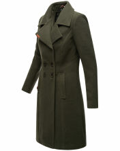 Navahoo Wooly Damen Trenchcoat Winter Mantel Dunkelgrün Größe M - Gr. 38