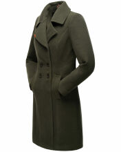 Navahoo Wooly Damen Trenchcoat Winter Mantel Dunkelgrün Größe M - Gr. 38