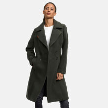 Navahoo Wooly Damen Trenchcoat Winter Mantel Dunkelgr&uuml;n Gr&ouml;&szlig;e XL - Gr. 42