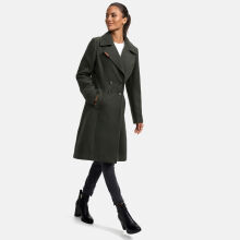 Navahoo Wooly Damen Trenchcoat Winter Mantel Dunkelgr&uuml;n Gr&ouml;&szlig;e XL - Gr. 42