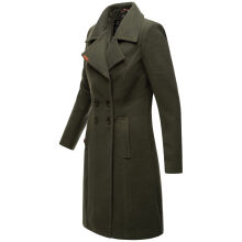 Navahoo Wooly Damen Trenchcoat Winter Mantel Dunkelgr&uuml;n Gr&ouml;&szlig;e XL - Gr. 42