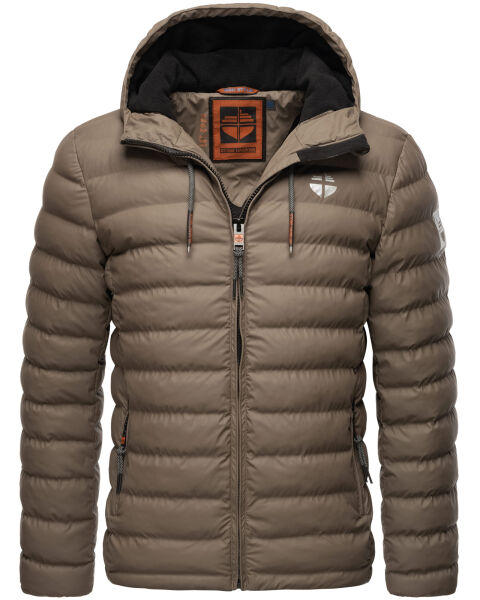 Stone Harbour Zaharoo wasserdichte Herren Regen Steppjacke Stein Braun Größe S - Gr. S