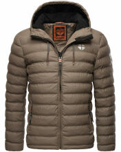 Stone Harbour Zaharoo wasserdichte Herren Regen Steppjacke Stein Braun Größe XXL - Gr. 2XL