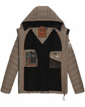 Stone Harbour Zaharoo wasserdichte Herren Regen Steppjacke Stein Braun Größe XXL - Gr. 2XL