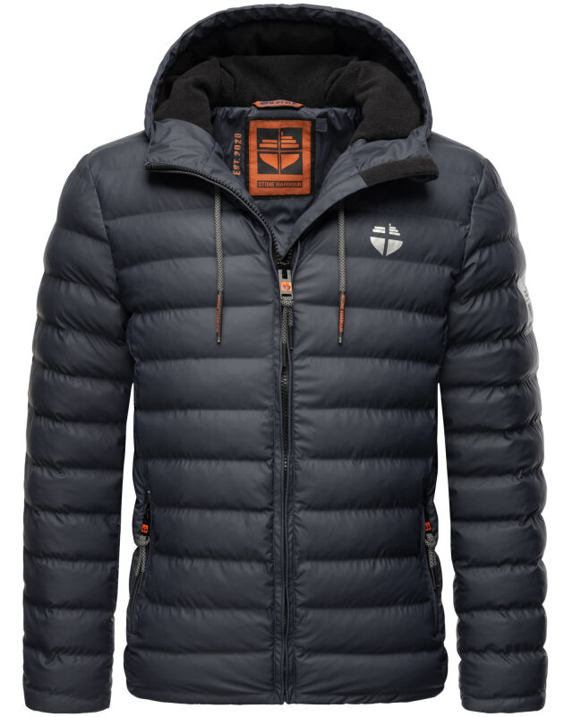 Stone Harbour Zaharoo wasserdichte Herren Regen Steppjacke Stein Blau Gr&ouml;&szlig;e XXXL - Gr. 3XL