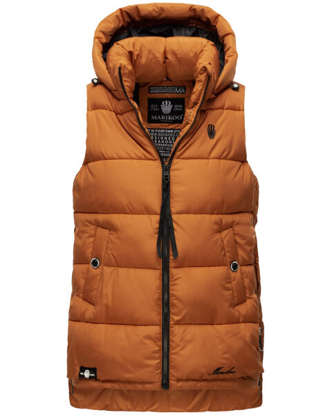 Marikoo Zarinaa Damen Weste Steppweste &Auml;rmellose Jacke Cinnamon Gr&ouml;&szlig;e S - Gr. 36