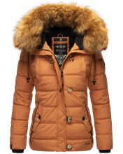 Navahoo Zoja Damen gesteppte Jacke mit Teddyfell Cinnamon Gr&ouml;&szlig;e XS - Gr. 34