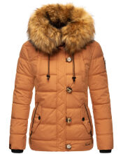 Navahoo Zoja Damen gesteppte Jacke mit Teddyfell Cinnamon Gr&ouml;&szlig;e XS - Gr. 34