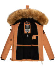 Navahoo Zoja Damen gesteppte Jacke mit Teddyfell Cinnamon Gr&ouml;&szlig;e XS - Gr. 34