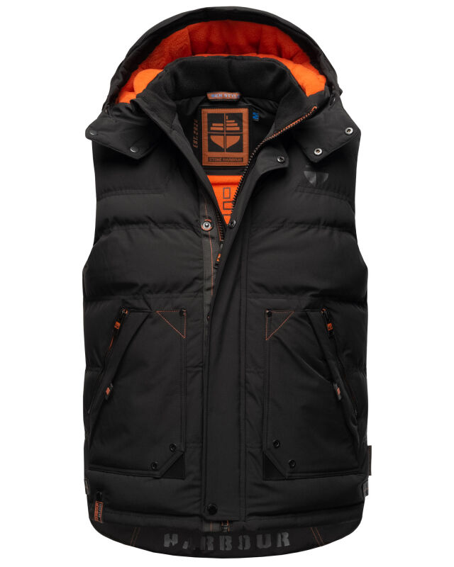 Stone Harbour Egoor Herren Winter Steppweste Schwarz