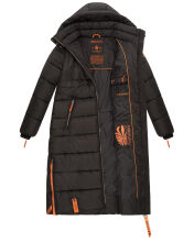 Navahoo Kristallblume Damen Winterjacke lang B926 Schwarz Größe S - Gr. 36