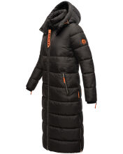 Navahoo Kristallblume Damen Winterjacke lang B926 Schwarz Größe M - Gr. 38