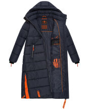 Navahoo Kristallblume Damen Winterjacke lang B926 Navy Größe M - Gr. 38