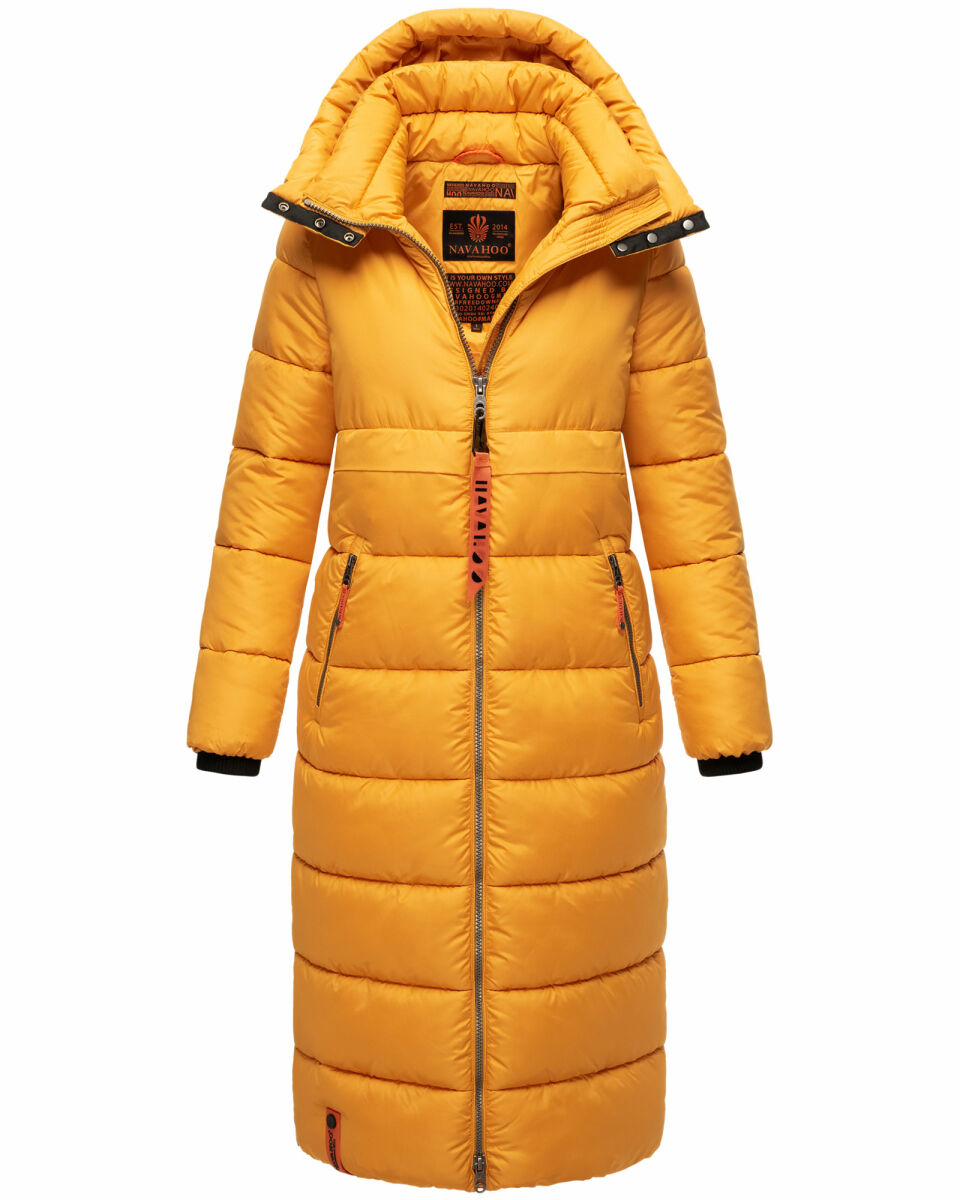 Navahoo Kristallblume Damen Winterjacke lang B926 Gelb Größe XXL - Gr. 44