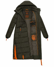 Navahoo Kristallblume Damen Winterjacke lang B926 Dark Olive Größe M - Gr. 38