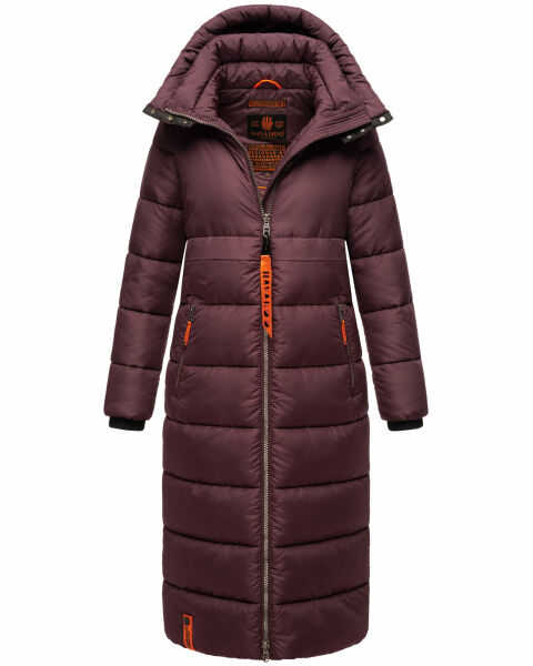 Navahoo Kristallblume Damen Winterjacke lang B926 Weinrot Größe M - Gr. 38