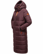 Navahoo Kristallblume Damen Winterjacke lang B926 Weinrot Größe M - Gr. 38