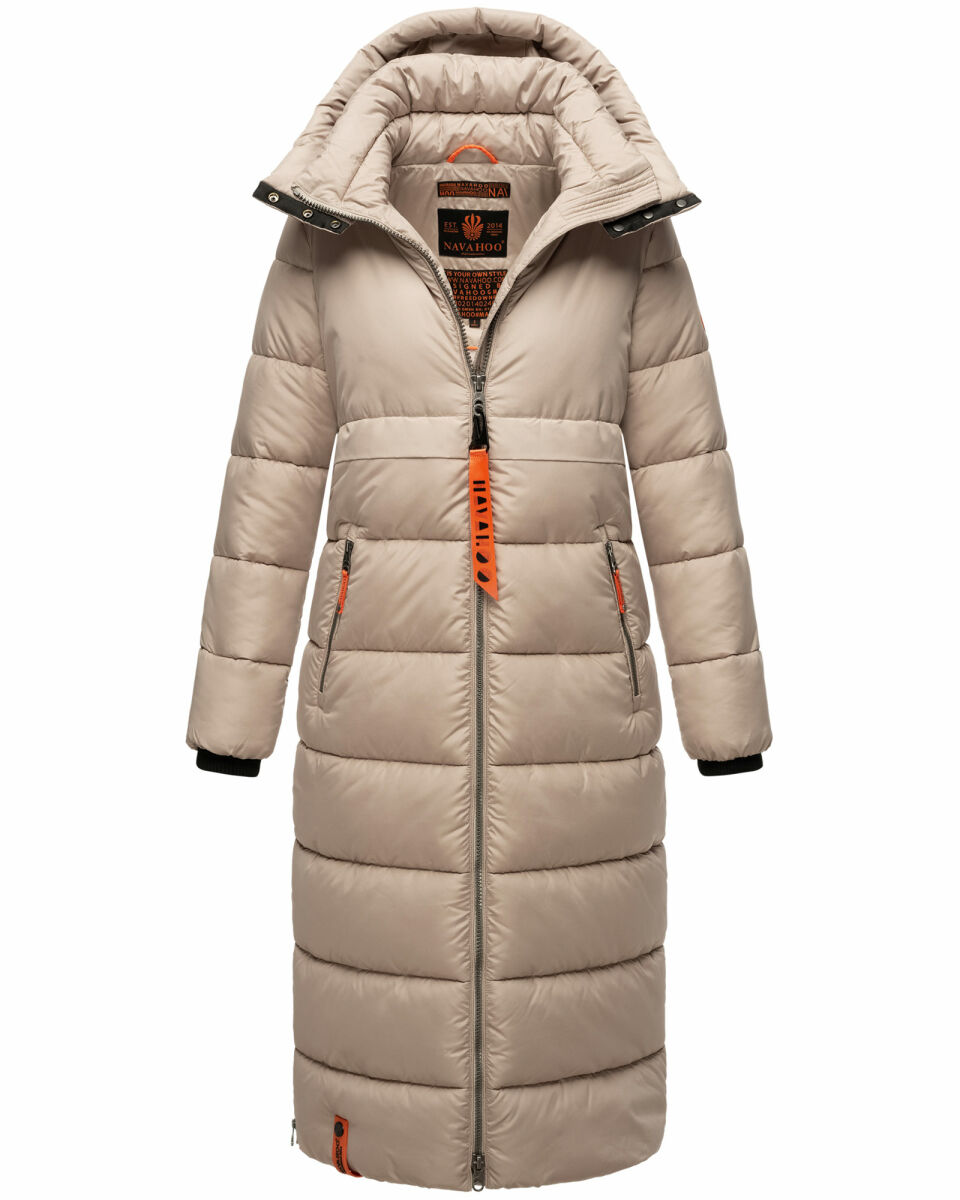 Navahoo Kristallblume Damen Winterjacke lang B926 Taupe Größe XL - Gr. 42