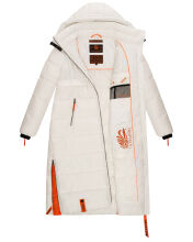 Navahoo Kristallblume Damen Winterjacke lang B926 Offwhite Gr&ouml;&szlig;e XS - Gr. 34