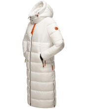 Navahoo Kristallblume Damen Winterjacke lang B926 Offwhite Gr&ouml;&szlig;e M - Gr. 38