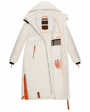 Navahoo Kristallblume Damen Winterjacke lang B926 Offwhite Gr&ouml;&szlig;e L - Gr. 40