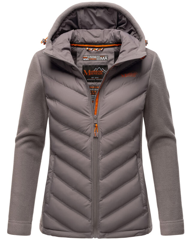 Marikoo Mountain Mount Haruna Damen Fleece Hybrid Jacke Wanderjacke Grau