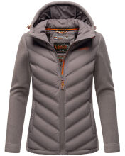 Marikoo Mountain Mount Haruna Damen Fleece Hybrid Jacke Wanderjacke Grau Gr&ouml;&szlig;e XXL - Gr. 44
