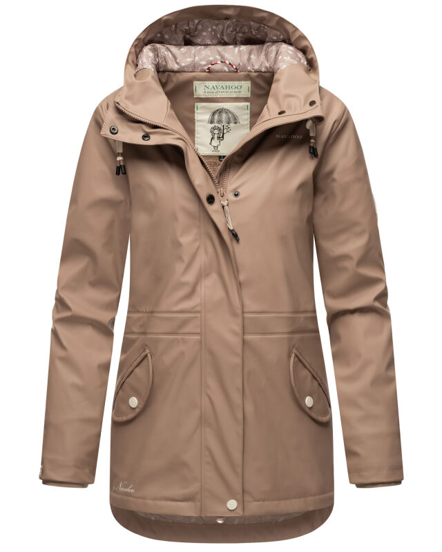 Navahoo Oceans Heart gefütterte Damen Regenjacke Taupe