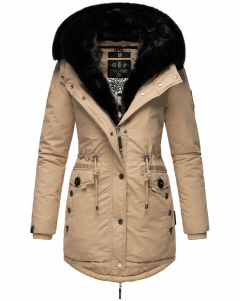 Navahoo Sweety Delux Damen Winterjacke B938 Taupe Größe XS - Gr. 34
