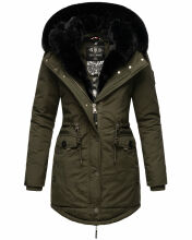 Navahoo Sweety Delux Damen Winterjacke B938 Dark Olive Gr&ouml;&szlig;e S - Gr. 36