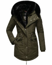Navahoo Sweety Delux Damen Winterjacke B938 Dark Olive Gr&ouml;&szlig;e S - Gr. 36