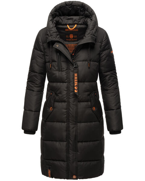 Marikoo Yuikoo lange Damen Winterjacke Schwarz-Größe XXL - Gr. 44