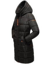 Marikoo Yuikoo lange Damen Winterjacke Schwarz-Größe XXL - Gr. 44