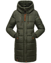 Marikoo Yuikoo lange Damen Winterjacke Dark Olive-Größe M - Gr. 38
