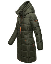 Marikoo Yuikoo lange Damen Winterjacke Dark Olive-Größe M - Gr. 38