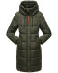 Marikoo Yuikoo lange Damen Winterjacke Dark Olive-Größe M - Gr. 38