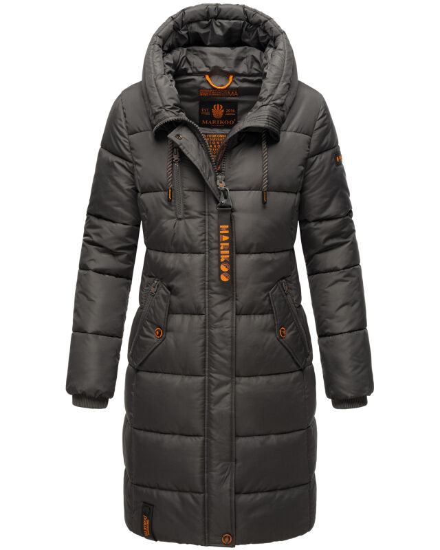 Marikoo Yuikoo lange Damen Winterjacke Anthrazit-Größe XL - Gr. 42