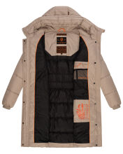 Marikoo Yuikoo lange Damen Winterjacke Taupe-Gr&ouml;&szlig;e S - Gr. 36
