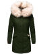 Navahoo Cristal Damen Winterjacke Parka mit Kunstfell Olive Gr.XS