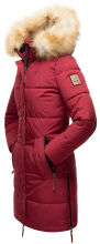 Navahoo Halina Damen Winter Steppmantel mit Kunstfell Bordeaux Gr&ouml;&szlig;e XS - Gr. 34