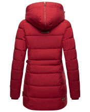 Marikoo warme Damen Steppmantel Winterjacke mit Kapuze Blood Red Gr&ouml;&szlig;e XS - Gr. 34