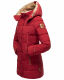 Marikoo warme Damen Steppmantel Winterjacke mit Kapuze Blood Red Größe S - Gr. 36