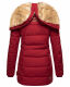 Marikoo warme Damen Steppmantel Winterjacke mit Kapuze Blood Red Größe S - Gr. 36